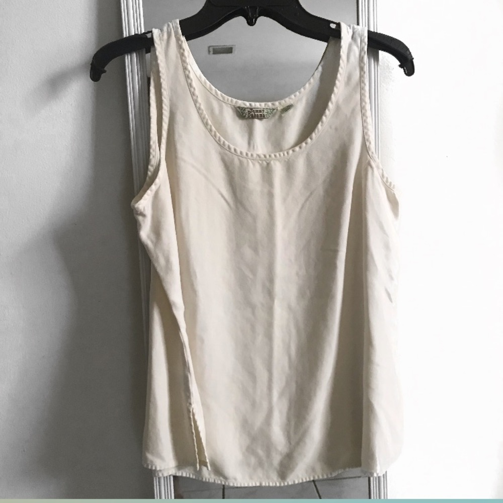 Tommy Bahama 100% silk cream tank